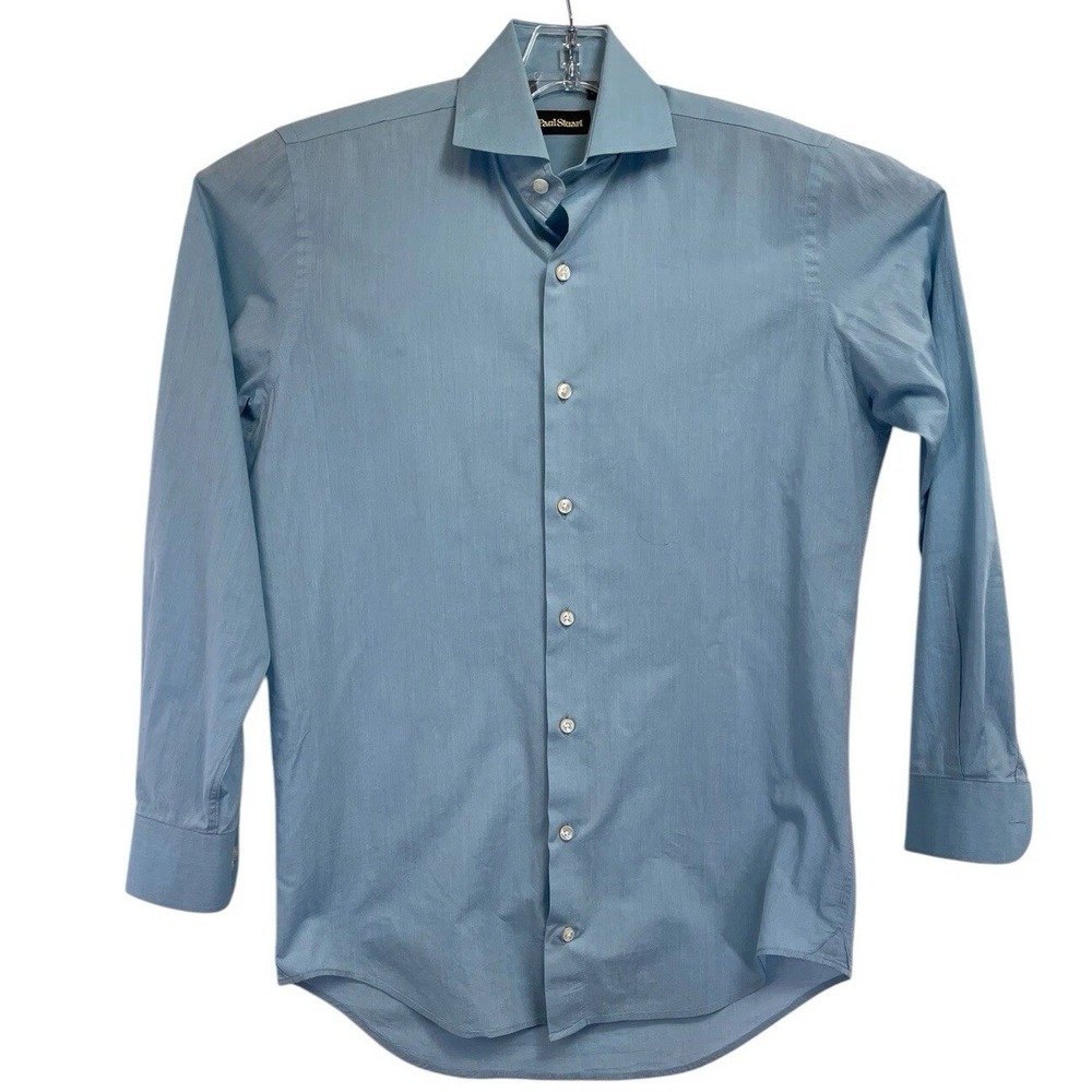 Paul Stuart Mens Sz Small Blue  L/S  Button Up Shirt (M41) Italy Made‎ EUC
